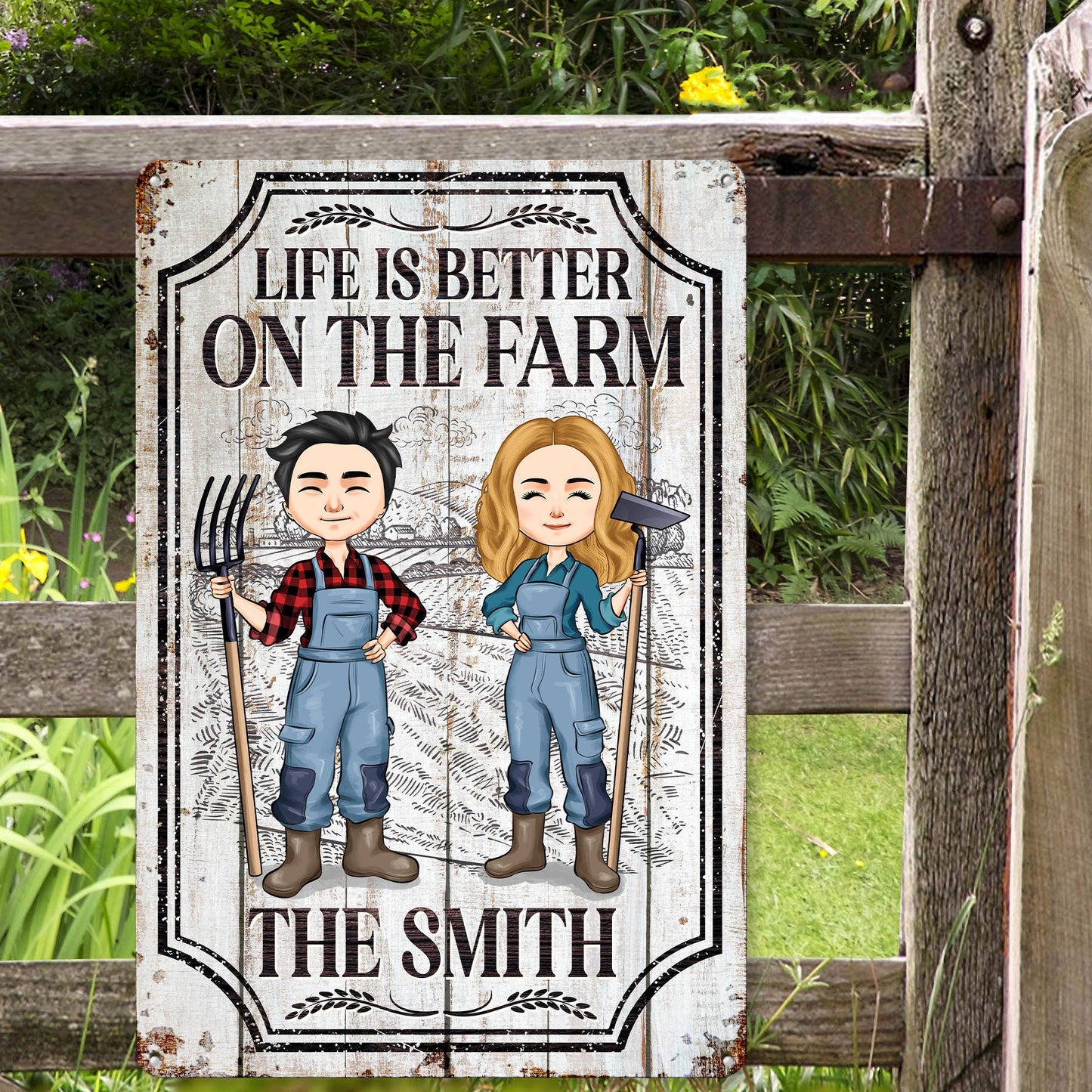 Life Is Better On The Farm - Personalized Metal Sign - Birthday, Anniversary, Loving Gift For Farmers, Couples, Family Members, Friends