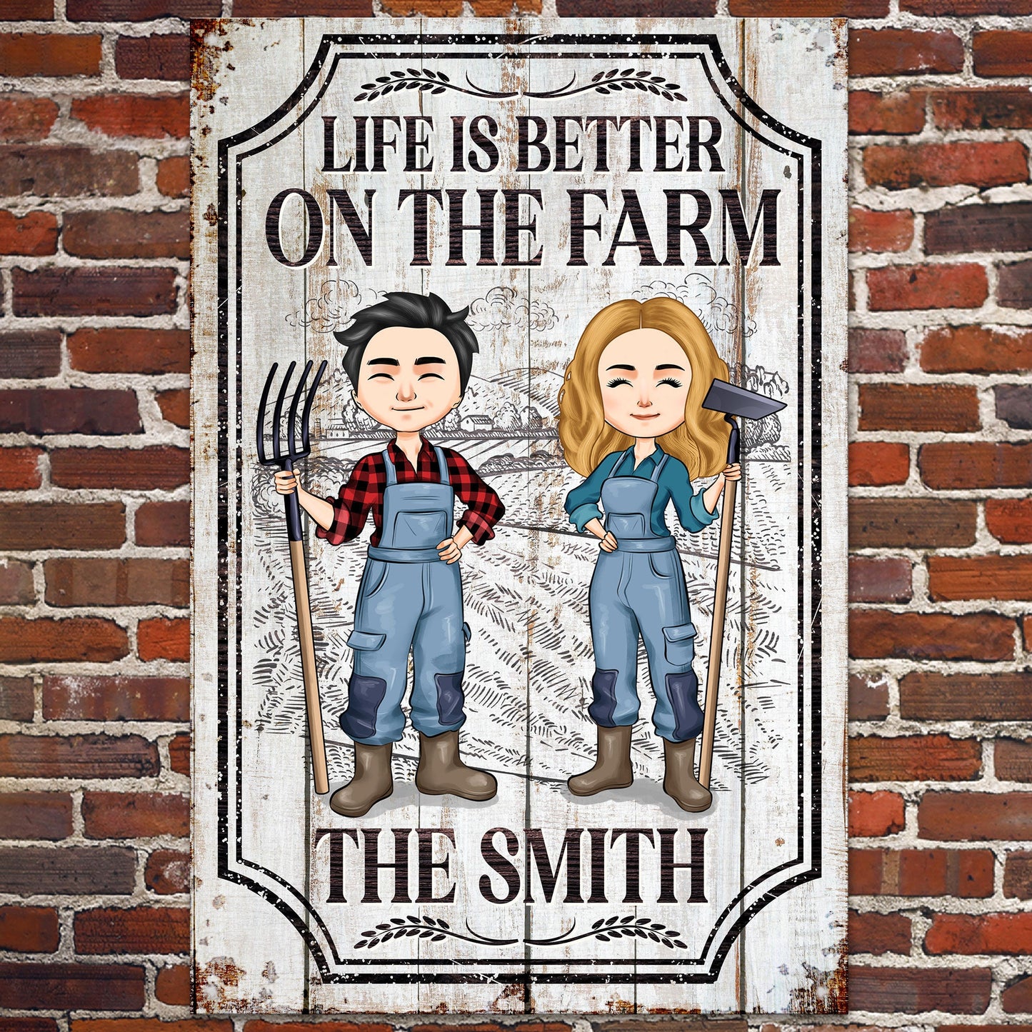 Life Is Better On The Farm - Personalized Metal Sign - Birthday, Anniversary, Loving Gift For Farmers, Couples, Family Members, Friends