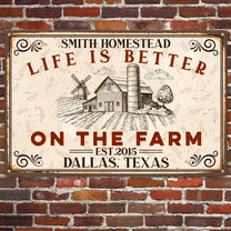 Life Is Better On The Farm - Personalized Metal Sign