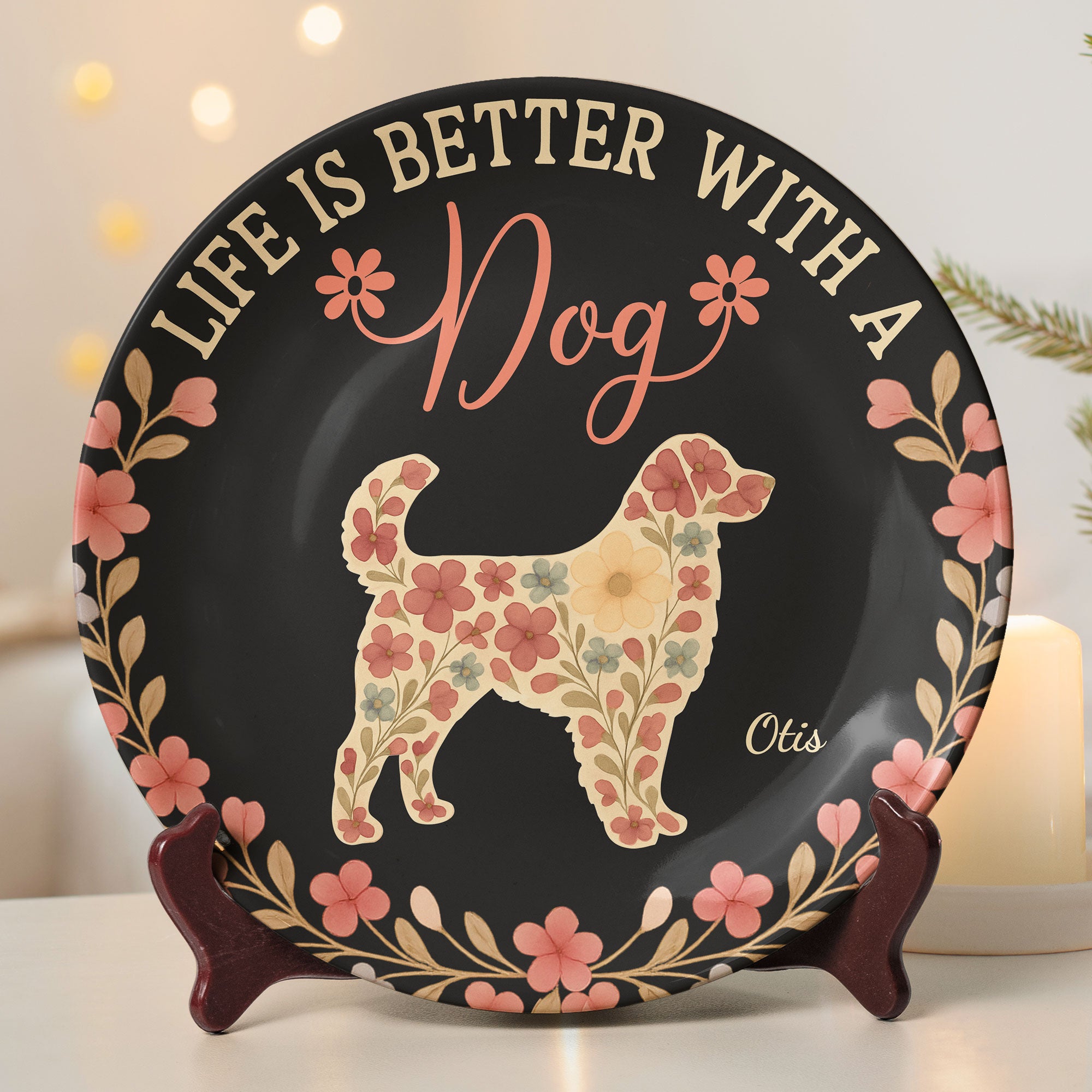 Life Is Better With A Dog - Personalized Ceramic Plate