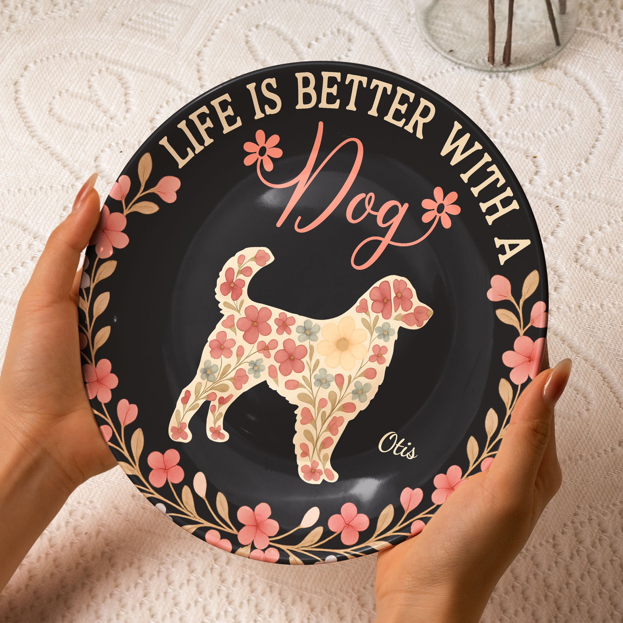 Life Is Better With A Dog - Personalized Ceramic Plate