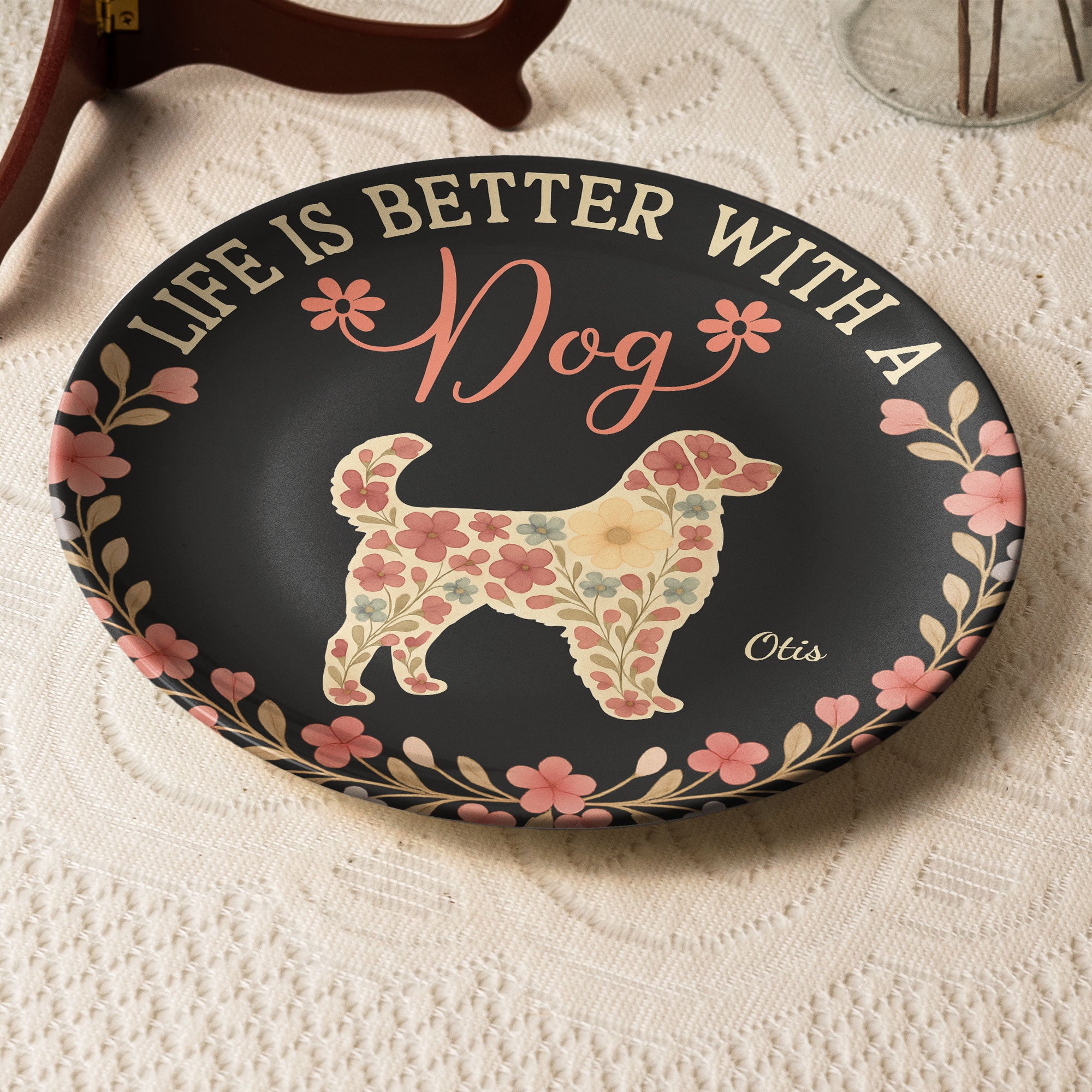Life Is Better With A Dog - Personalized Ceramic Plate