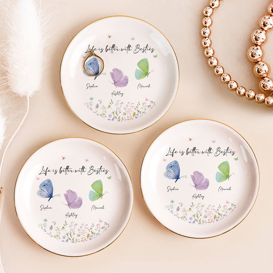 Life Is Better With Besties - Personalized Jewelry Dish