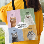 Life Is Better With Cats - Personalized Tote Bag