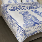 Life Is Better With Dogs Toile De Jouy Chinoiseries French Style - Custom Quilt Set