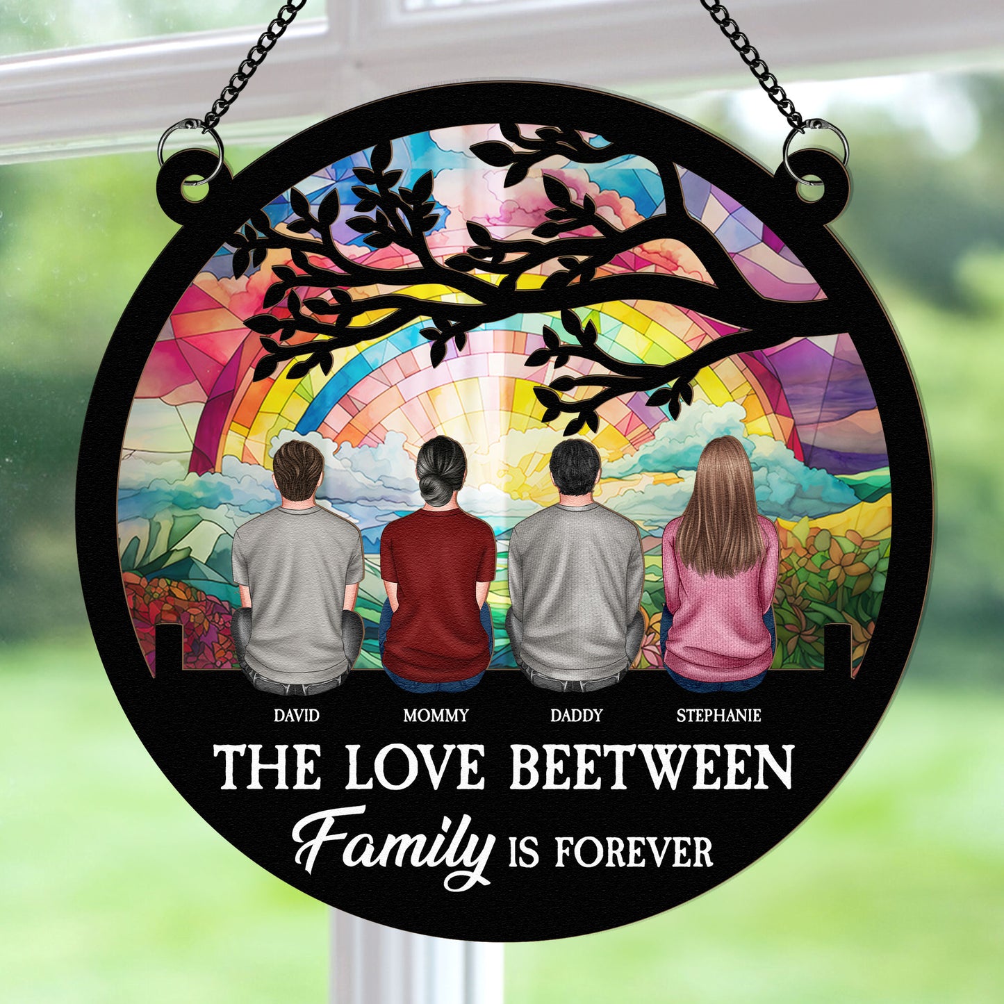 Life Is Better With Family - Personalized Window Hanging Suncatcher Ornament