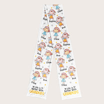 Life Is Better With Grandkids - Personalized Fleece Scarf