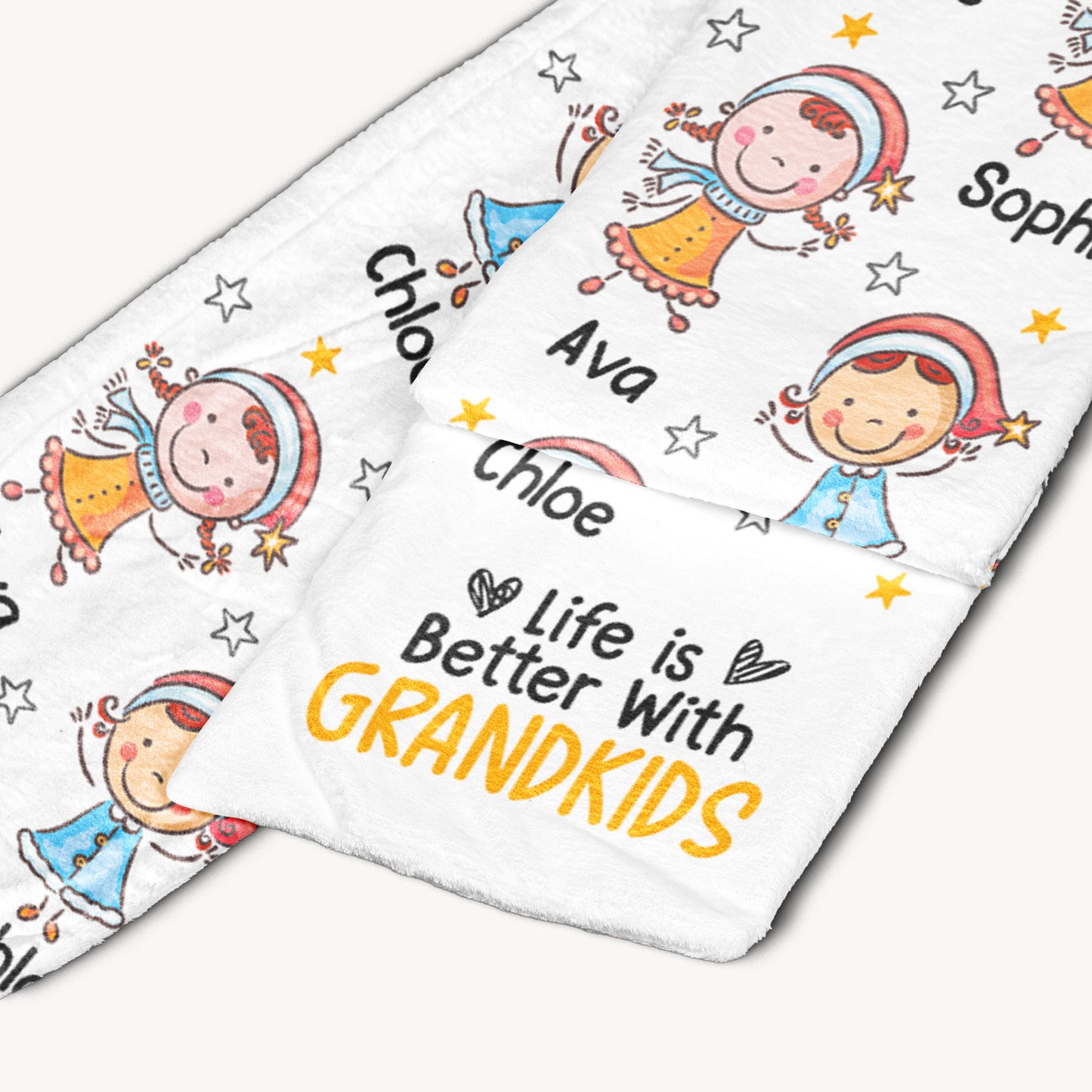 Life Is Better With Grandkids - Personalized Fleece Scarf