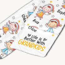 Life Is Better With Grandkids - Personalized Fleece Scarf