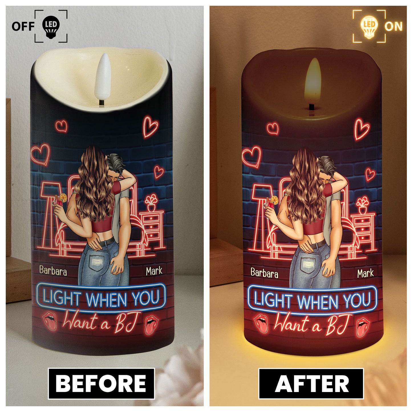Light Me When You Want A - Personalized LED Candle