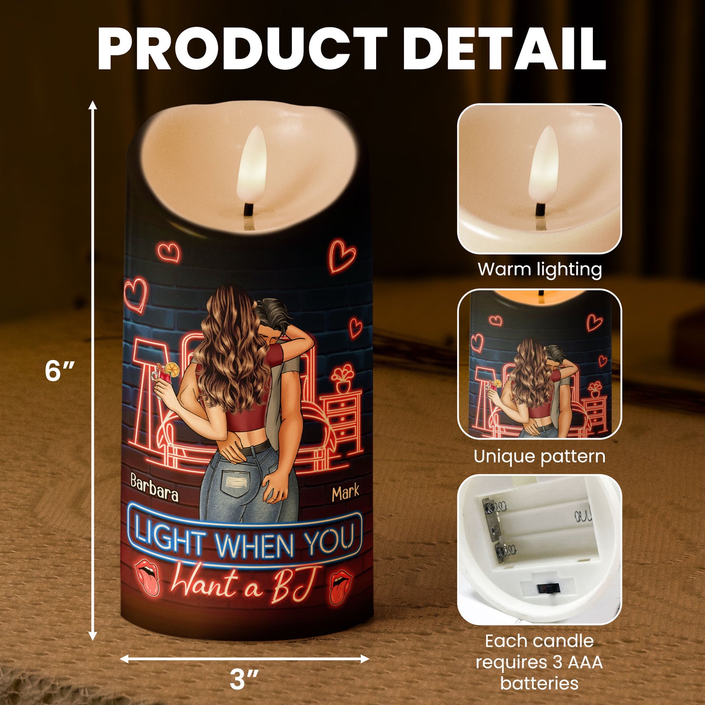 Light Me When You Want A - Personalized LED Candle