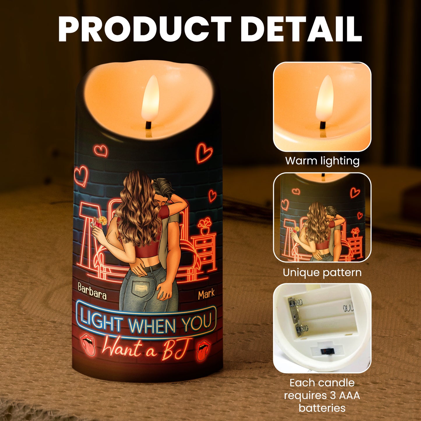 Light Me When You Want A - Personalized LED Candle