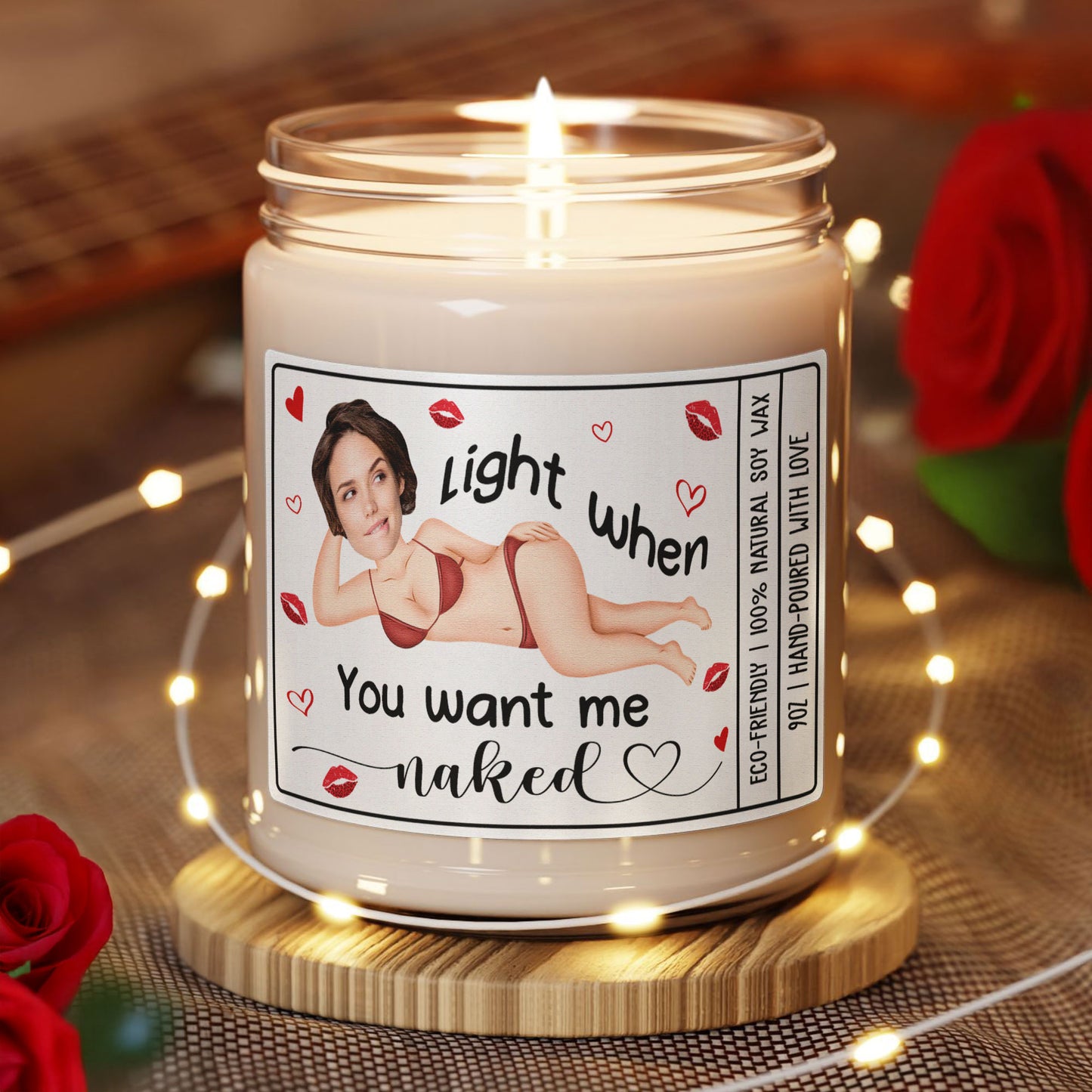 Light Me When You Want Me Naked Valentines Funny Naughty Gifts For Him, Husband - Personalized Scented Soy Candle