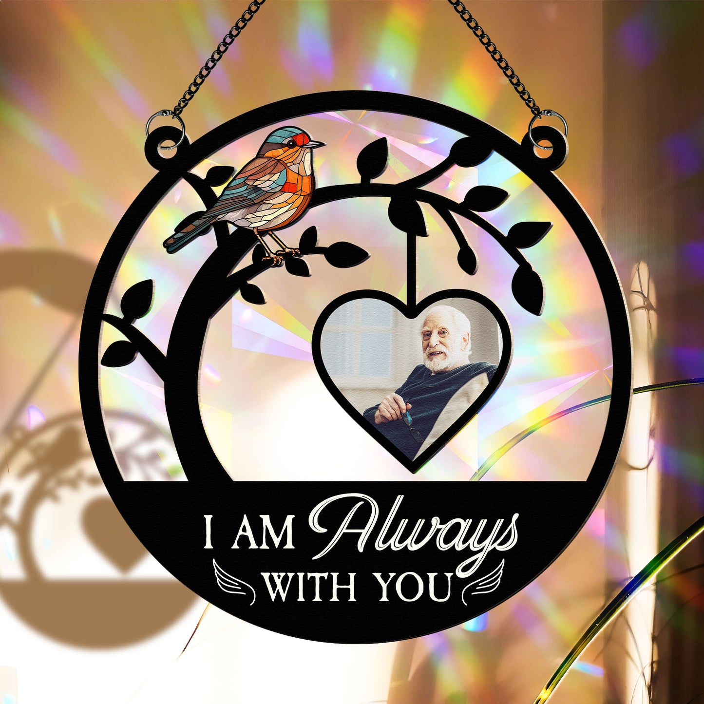 Light That Leads My Way - Personalized Photo Rainbow Suncatcher