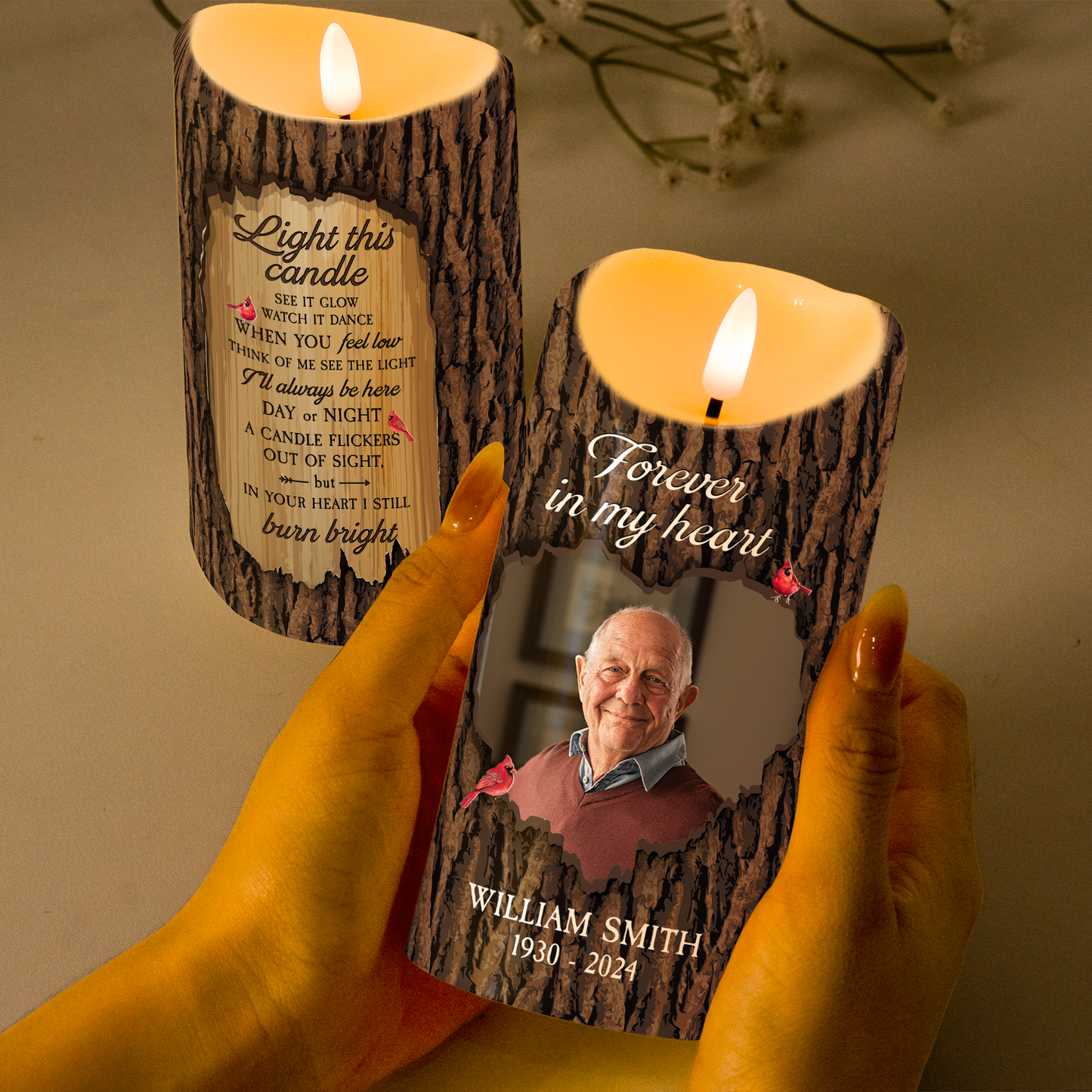 Light This Candle See It Glow - Personalized Photo LED Candle