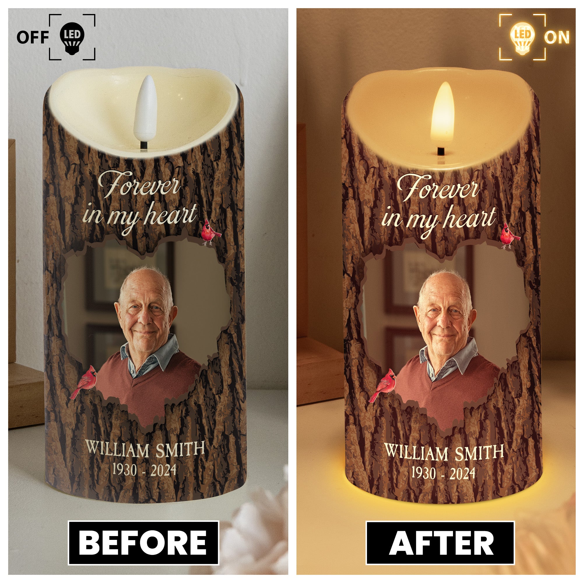 Light This Candle See It Glow - Personalized Photo LED Candle