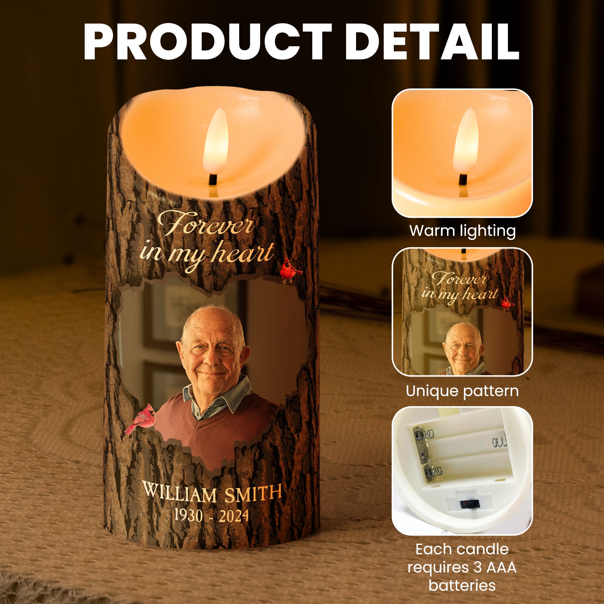Light This Candle See It Glow - Personalized Photo LED Candle