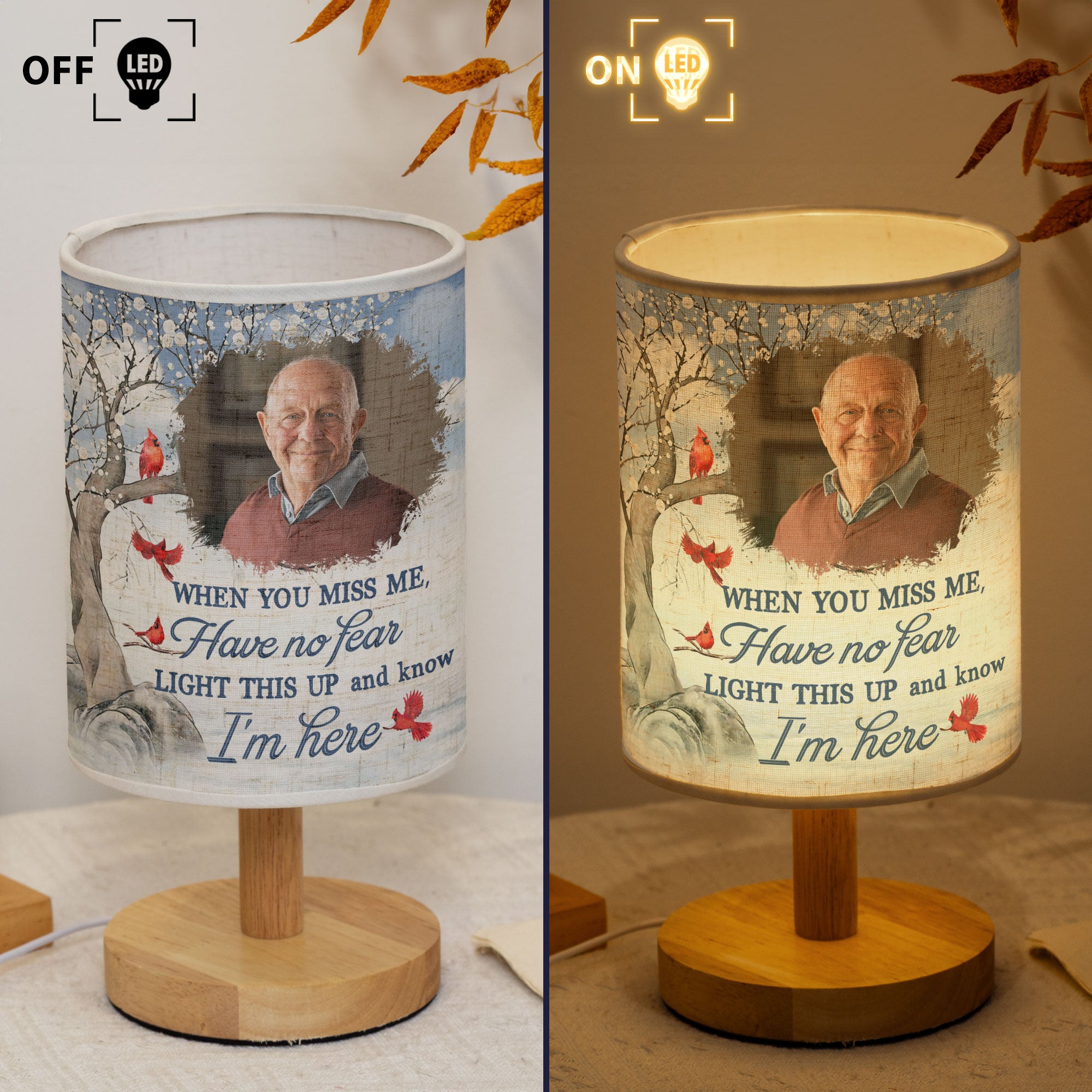 Light This Up I'm Always With You - Personalized Photo Fabric Lamp