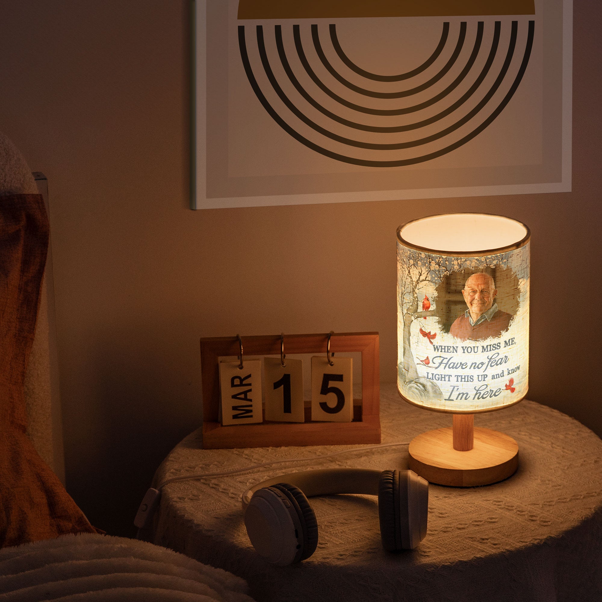 Light This Up I'm Always With You - Personalized Photo Fabric Lamp