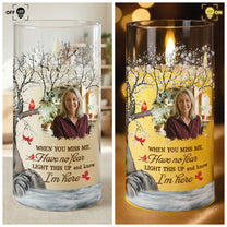 Light This Up & Know I'm Here Memorial Gift - Personalized Photo LED Candle Light