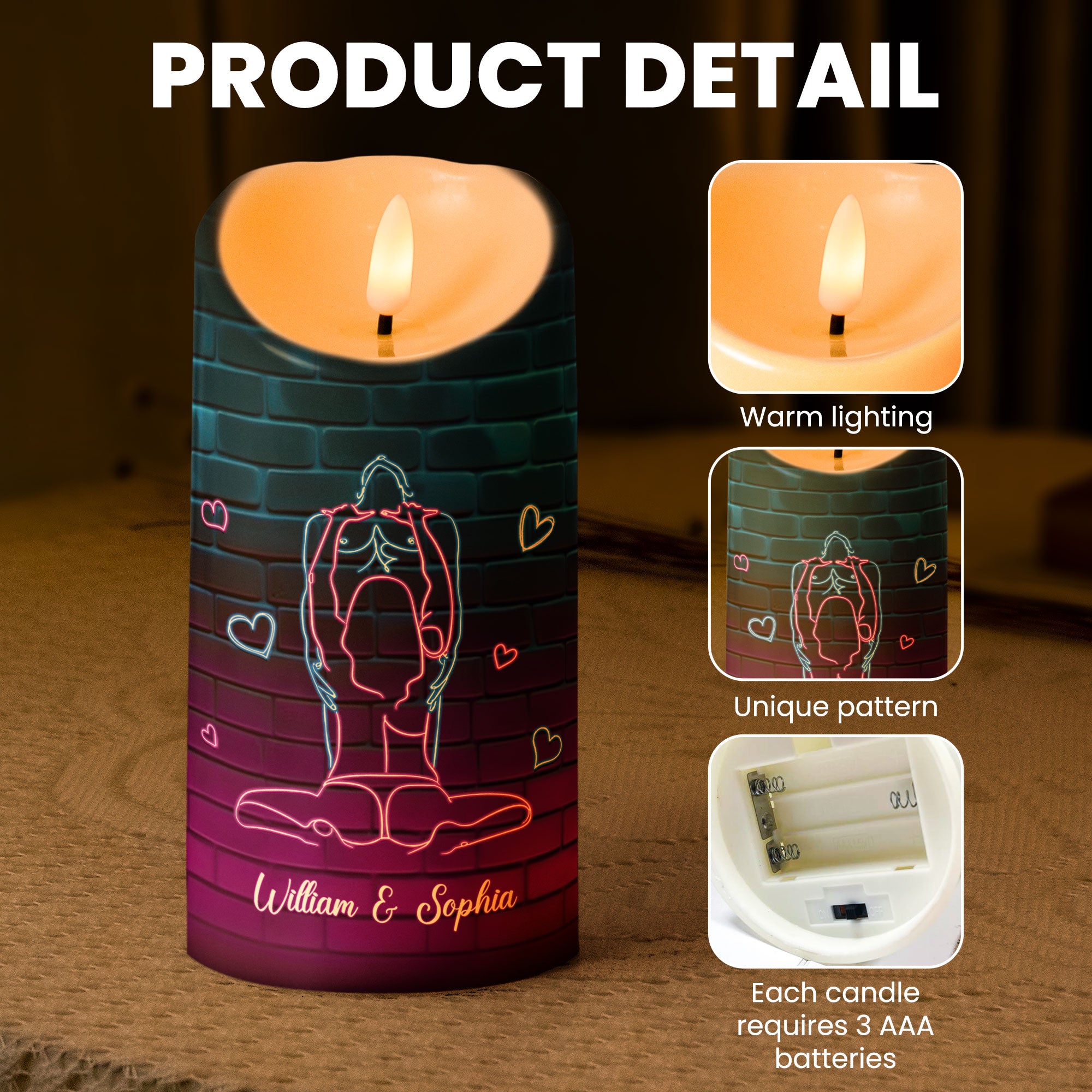 Light When You Want Me BJ - Naughty Gifts For Couples - Personalized LED Candle