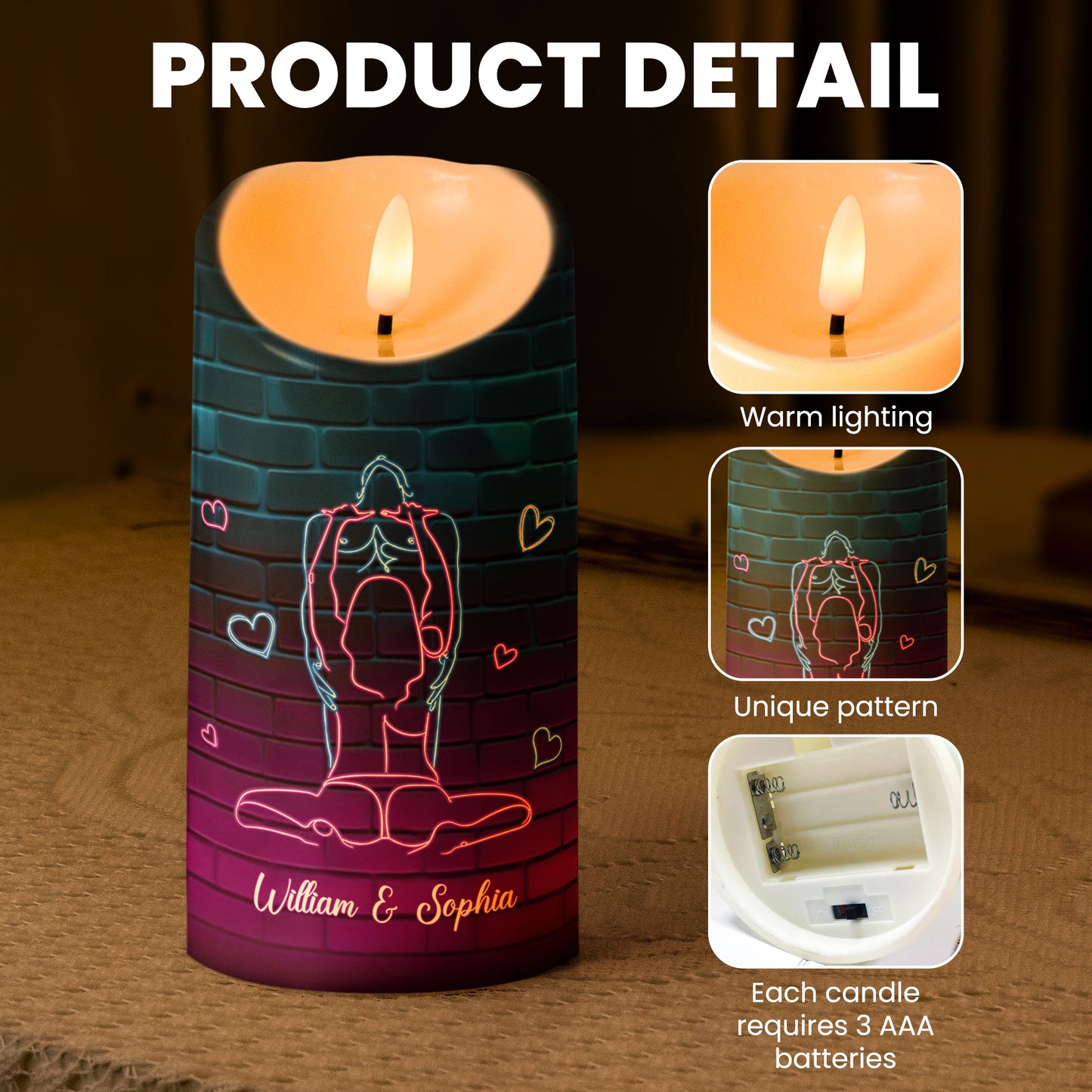 Light When You Want Me BJ - Naughty Gifts For Couples - Personalized LED Candle