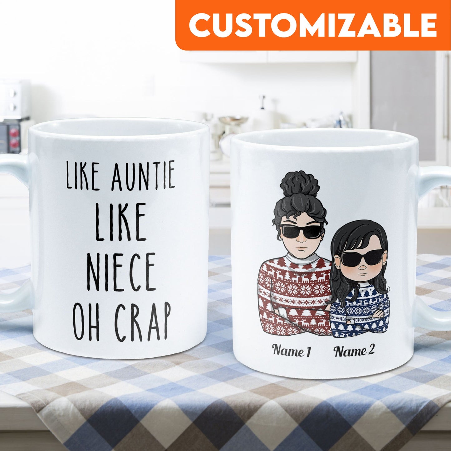 Like Auntie Like Niece Oh Crap - Personalized Mug - Christmas & Birthday Gift For Auntie, Niece