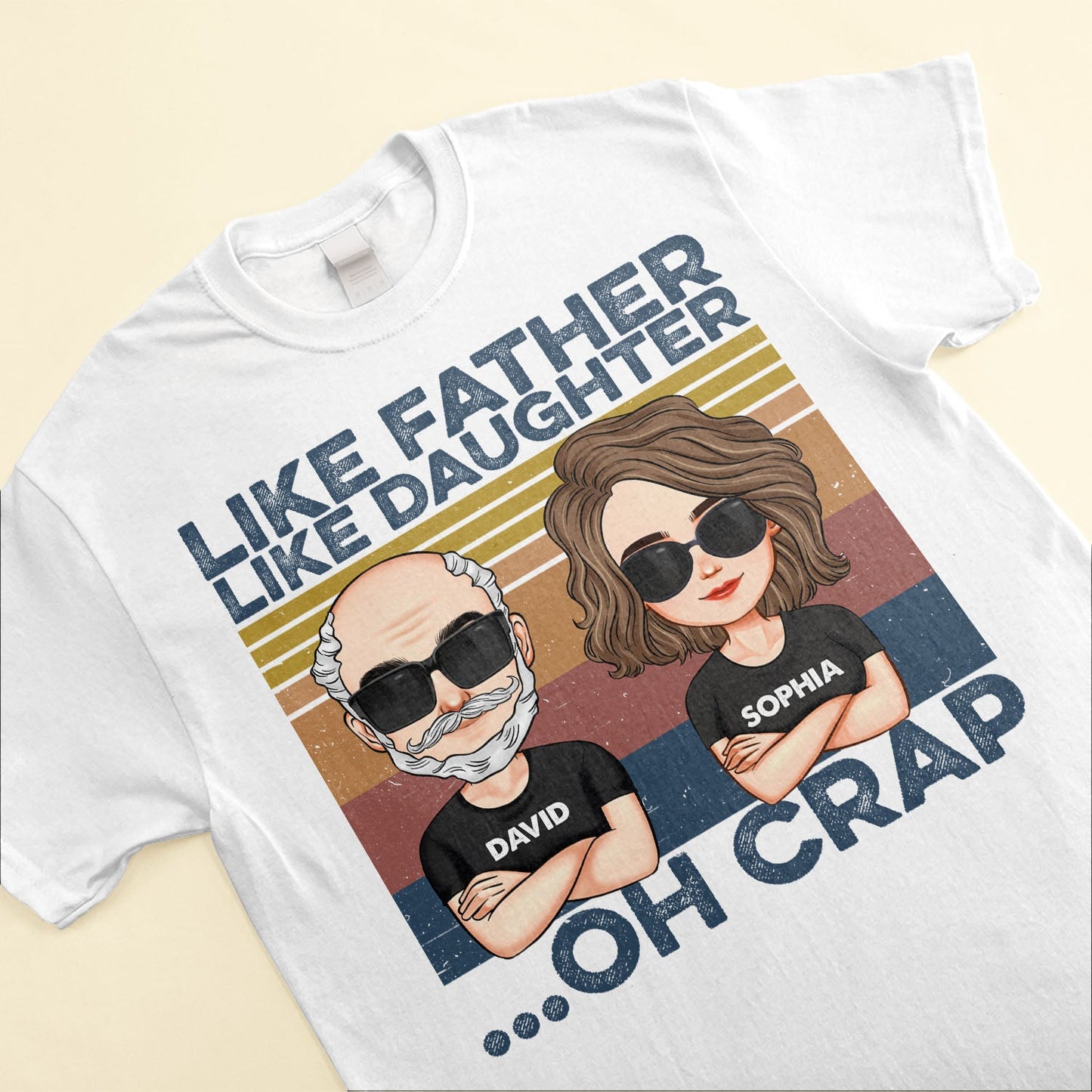 Like Father Like Daughter - New Version - Personalized Matching Family Shirts