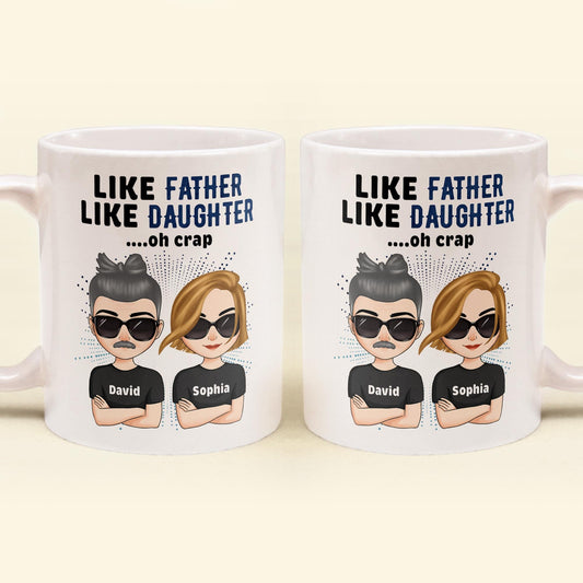 Like Father Like Daughter Oh Crap - Chibi Version  - Personalized Mug