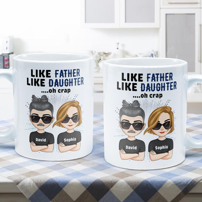 Like Father Like Daughter Oh Crap - Chibi Version  - Personalized Mug