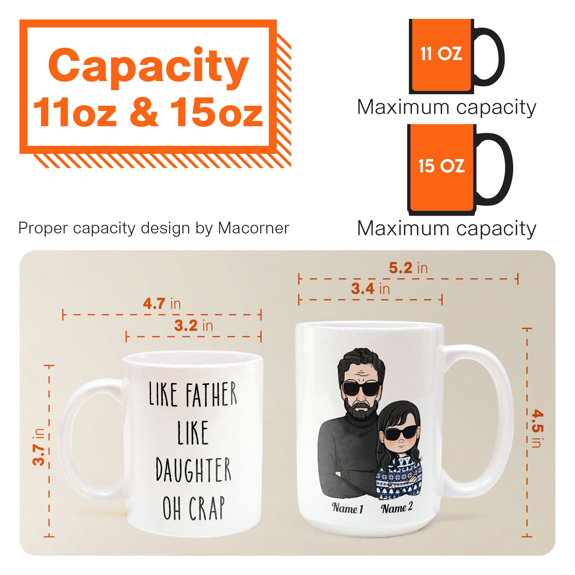 Like Father Like Daughter Oh Crap - Personalized Mug