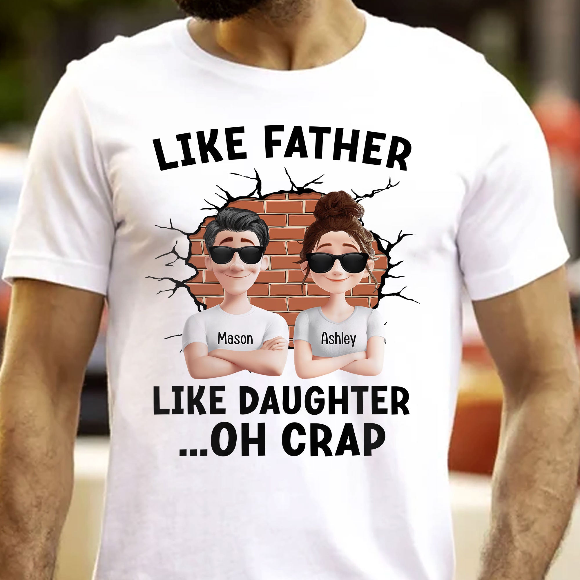 Like Father, Like Daughter ...Oh Crap - Comic Version - Personalized Shirt