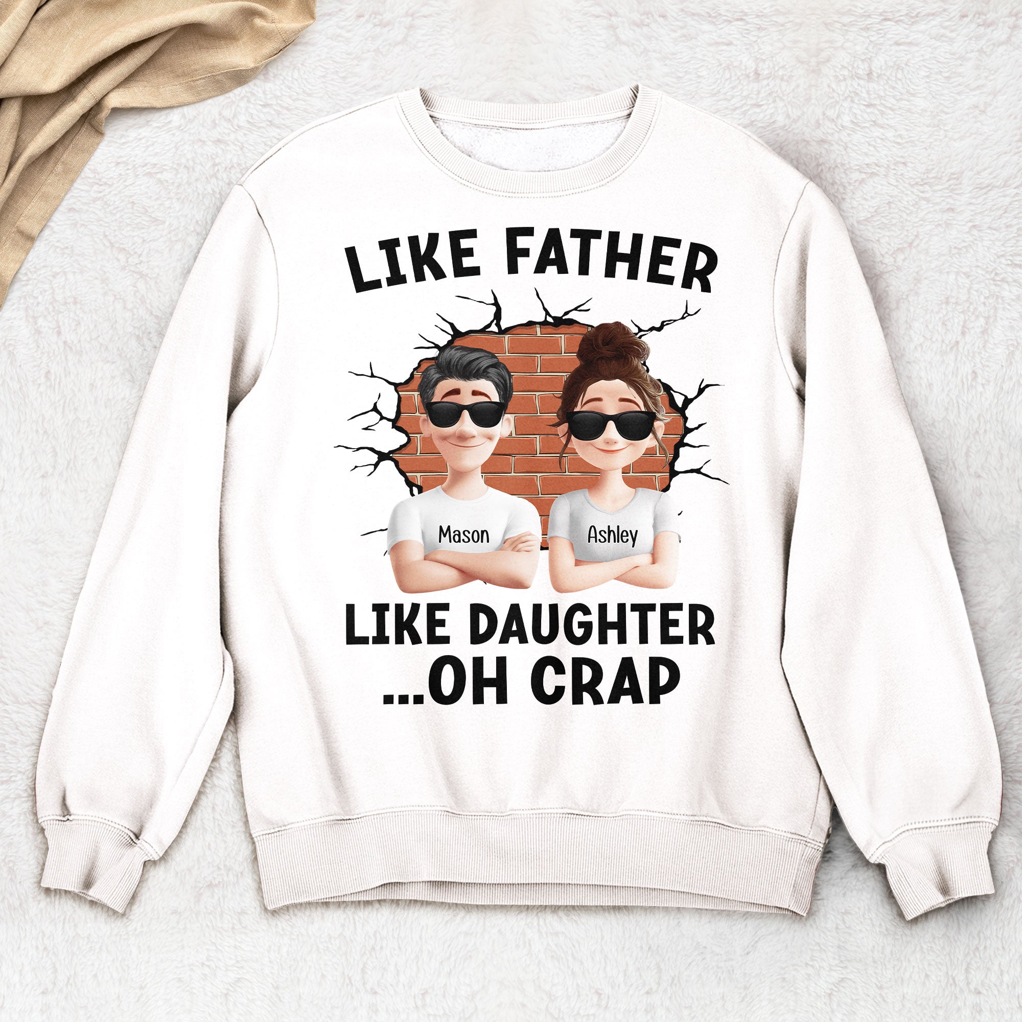 Like Father, Like Daughter ...Oh Crap - Comic Version - Personalized Shirt