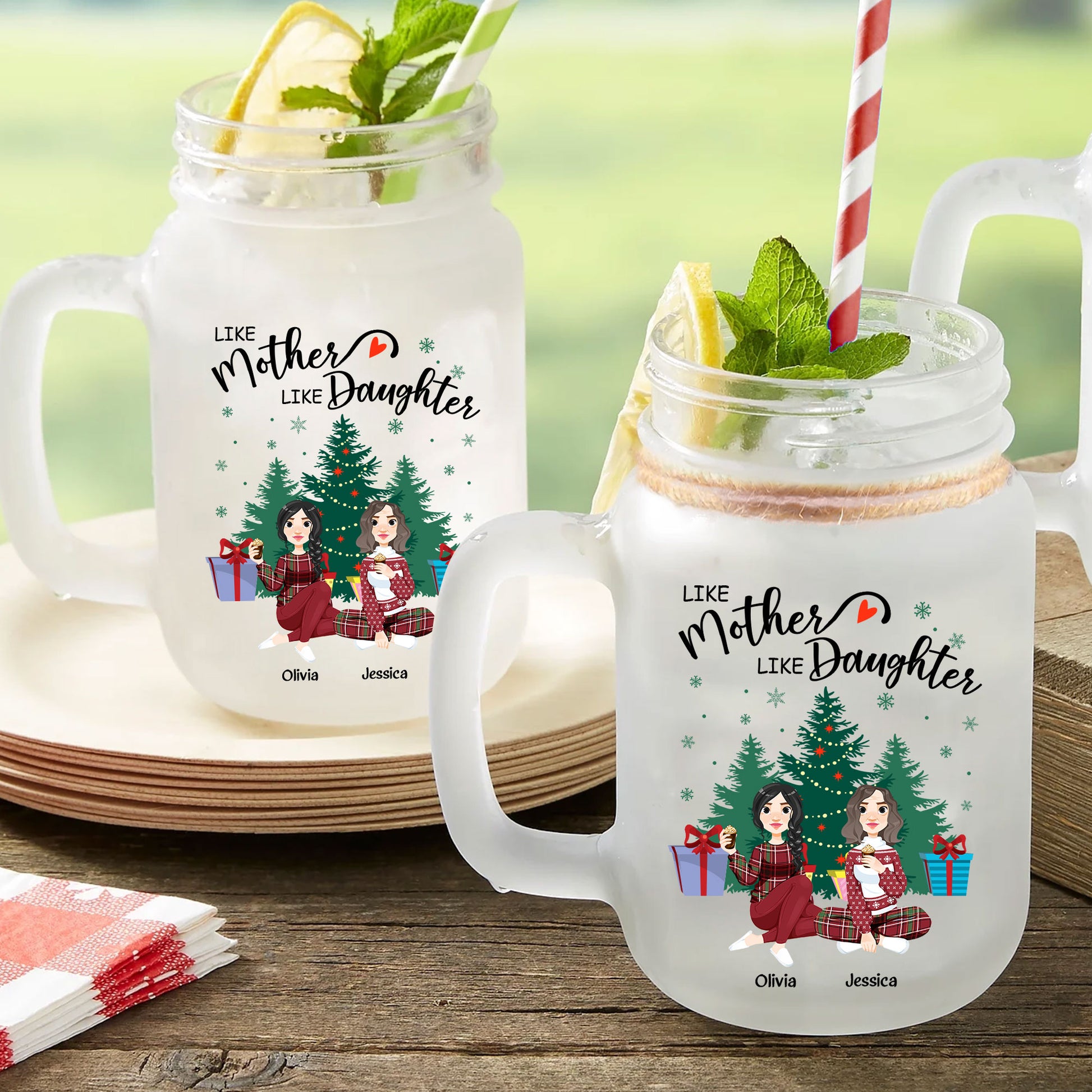 Like Mother Like Children - Personalized Mason Jar Cup With Straw