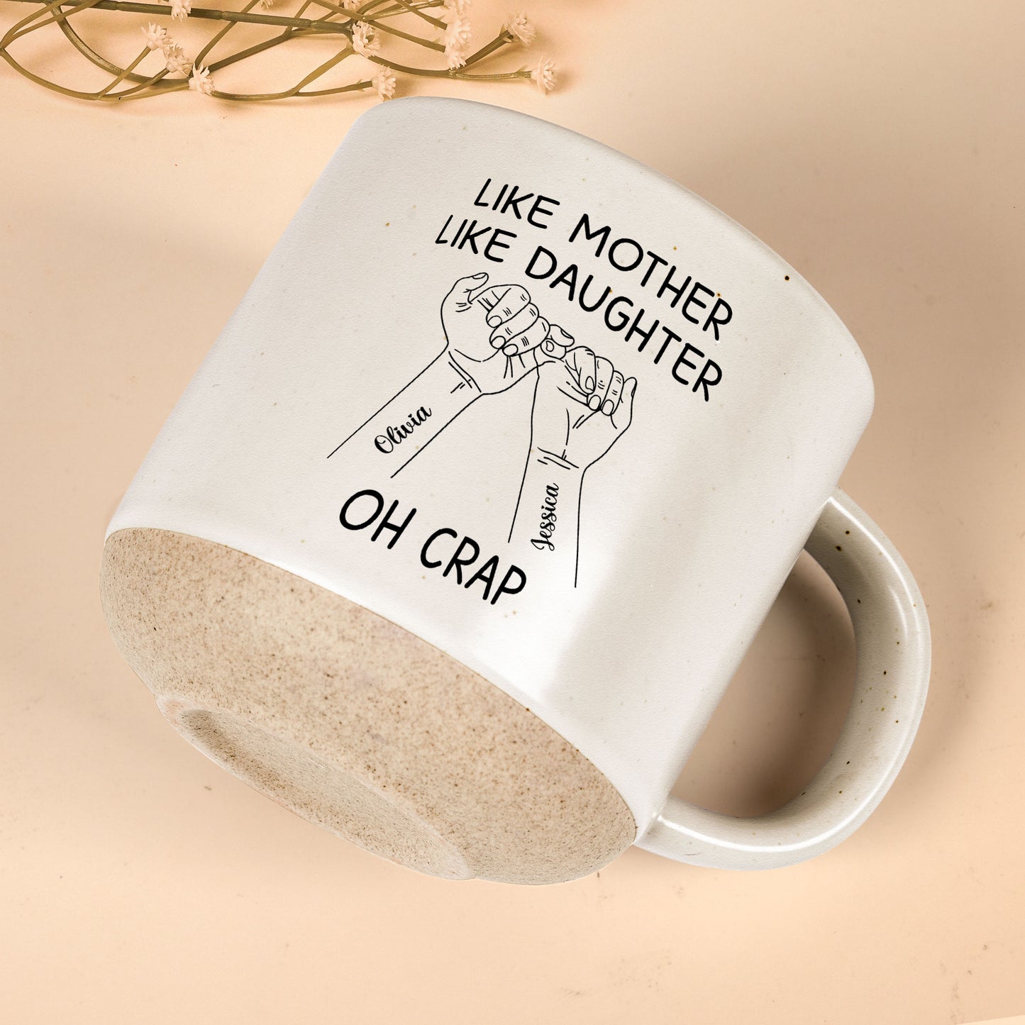 Like Mother Like Daughter - Hands Version - Personalized Pottery Mug