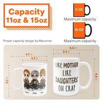 Like Mother Like Daughter Oh Crap Leopard Design  - Personalized Mug - Birthday Gift For Mother, Mom, Daughter - Chibi Girls