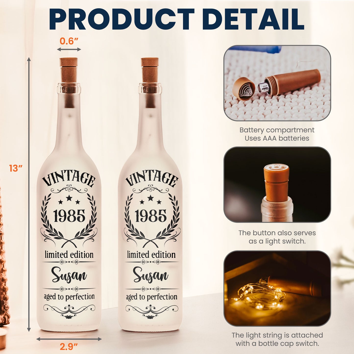 Limited Edition - Aged To Perfection - Personalized Bottle Lamp