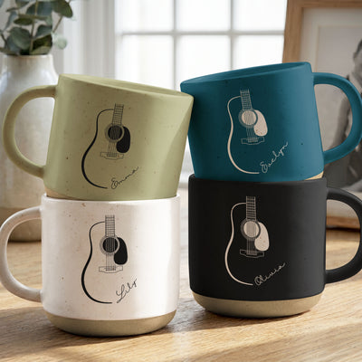 Line Art Guitar Gift For Guitar Player - Personalized Mug