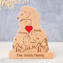 Lion Family New Version - Personalized Wooden Lion Family Puzzle