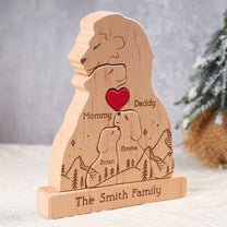 Lion Family New Version - Personalized Wooden Lion Family Puzzle