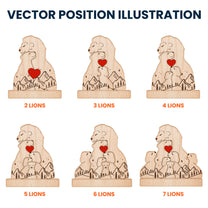 Lion Family New Version - Personalized Wooden Lion Family Puzzle