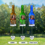 Listen To The Wind And Think Of Me - Personalized Photo Wine Bottle Wind Chime