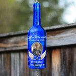 Listen To The Wind And Think Of Me Angel Wings - Personalized Photo Wine Bottle Wind Chime