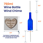 Listen To The Wind And Think Of Me Angel Wings - Personalized Photo Wine Bottle Wind Chime