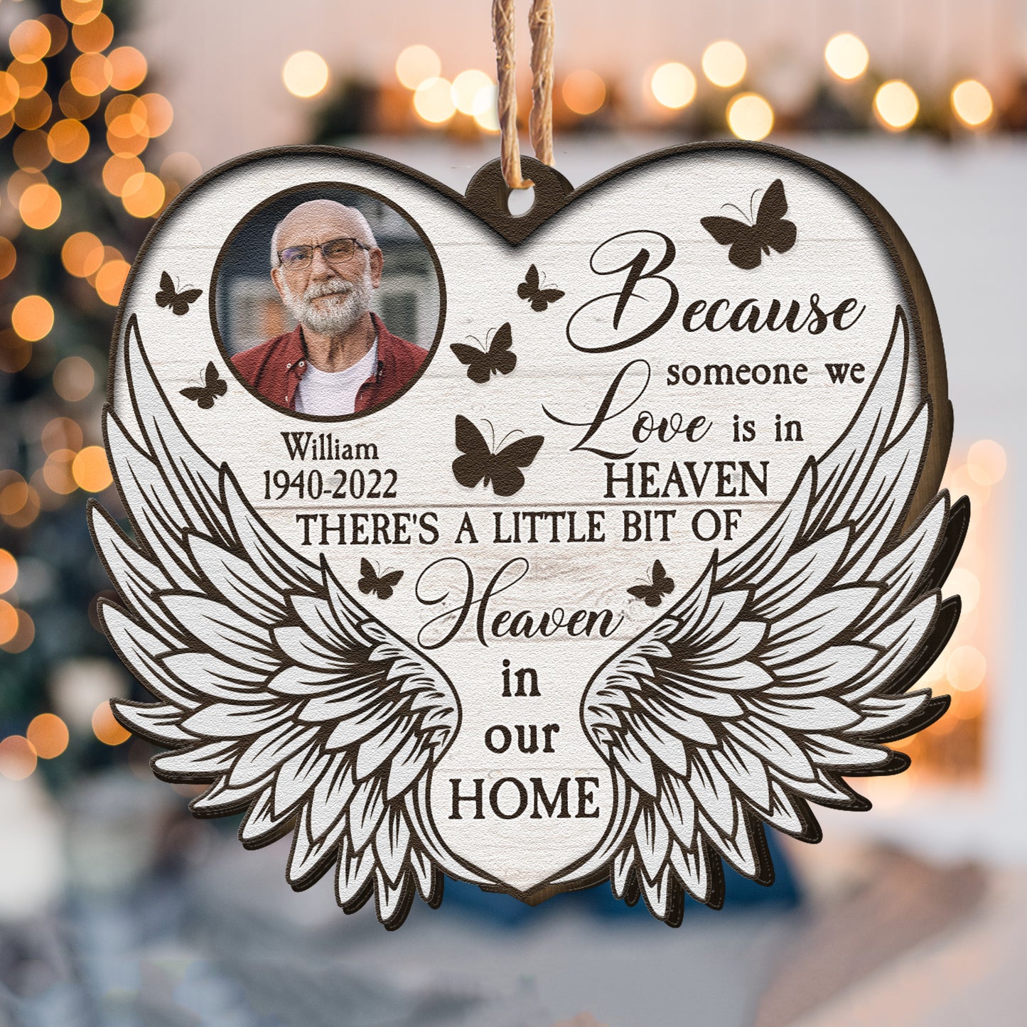 Little Bit Of Heaven In Our Home - Personalized Wooden Ornament