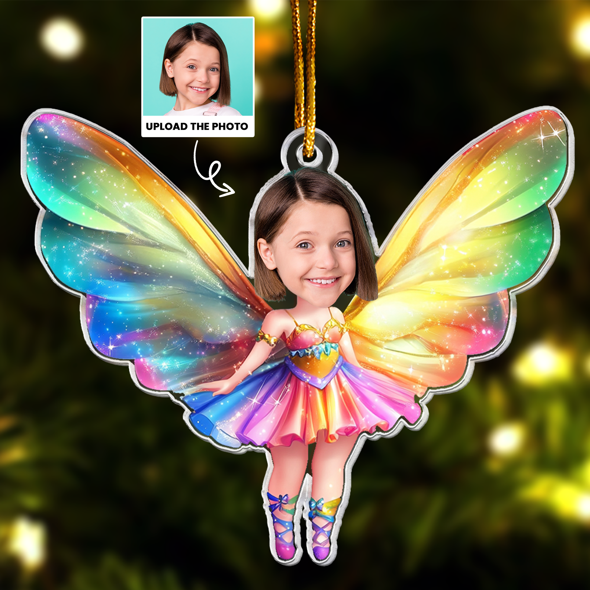 Little Fairy Princess - Custom Face Ornament Gifts For Daughter, Girl, Kids - Personalized Acrylic Photo Ornament