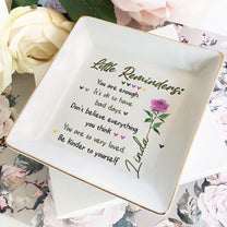 Little Reminders Birth Flower Gift For Daughter - Personalized Jewelry Dish