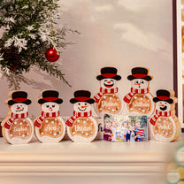 Little Snowmen - Personalized Lighted Wooden Snowman