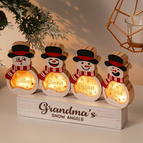 Little Snowmen - Personalized Lighted Wooden Snowman