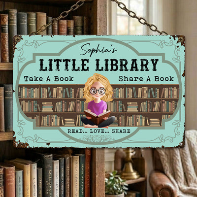 Little Book Box/ Free Library - Personalized Metal Sign